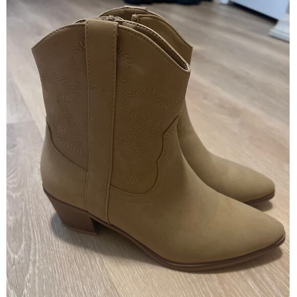 Bunulu Women’s Cowgirl Boots Tan Western Bootie Size 8M Addie - Picture 3 of 8